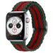 Apple Watch verstellbares gewebtes Nylonarmband (Rot/Schwarz/Grün)