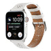 Correa cuero estampado Apple Watch (blanco)