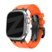 Bandz Apple Watch Ultra Silikonarmband Luxus Liquid (Orange/Schwarz)
