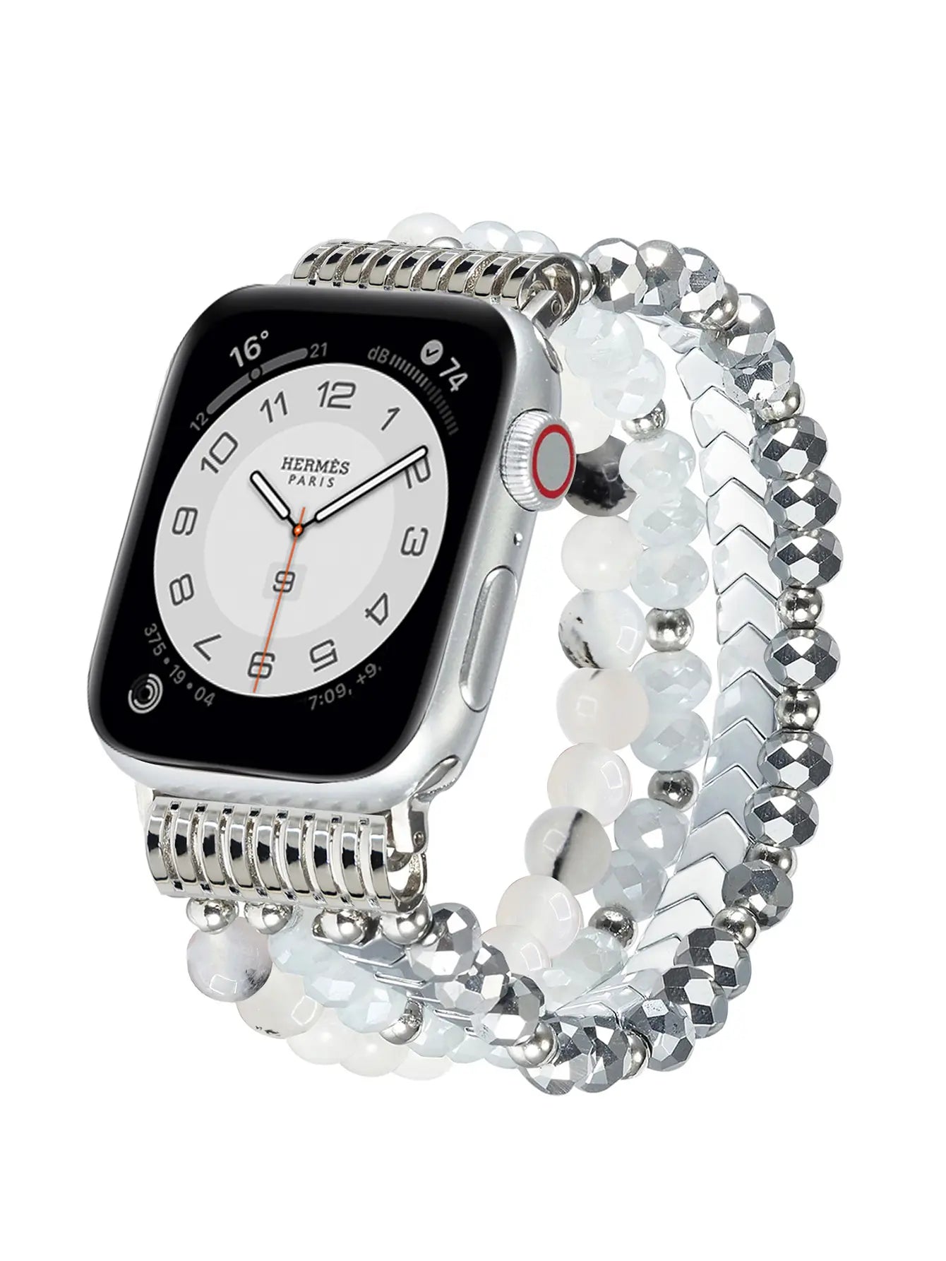 Correa con cuentas Apple Watch (plata)