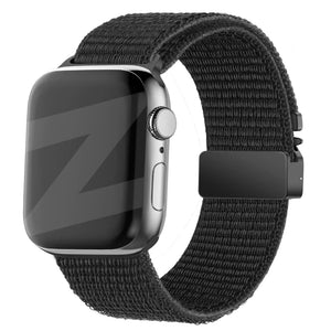apple watch nylon strap classic with parachute buckle black