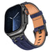 Apple Watch Denim Leather Strap (Blue/Black)