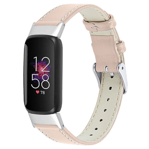 Fitbit Luxe Modern Leather Strap (Beige-Pink)