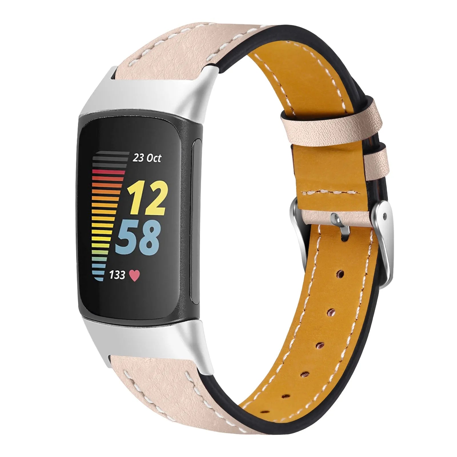 Fitbit Charge 6 Modern Leather Strap (Light Beige)