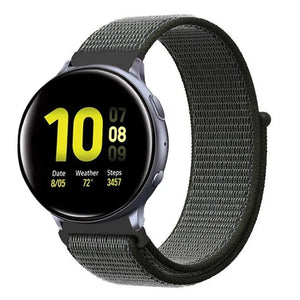 Nylon Strap, green, on a watch, 3/4 front view