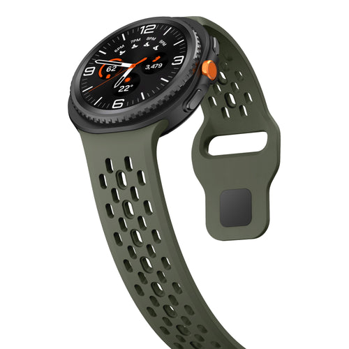 Samsung Galaxy Watch 8 - 40mm Silikonarmband mit Löchern (Olivgrün)