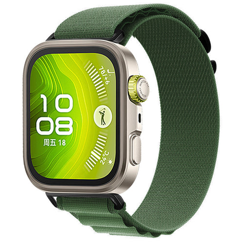 Huawei Watch Fit 5 Pro Alpine nylon bandje (legergroen)
