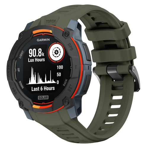 Garmin Instinct 3 - 45mm silicone band 'perfect fit' (legergroen)