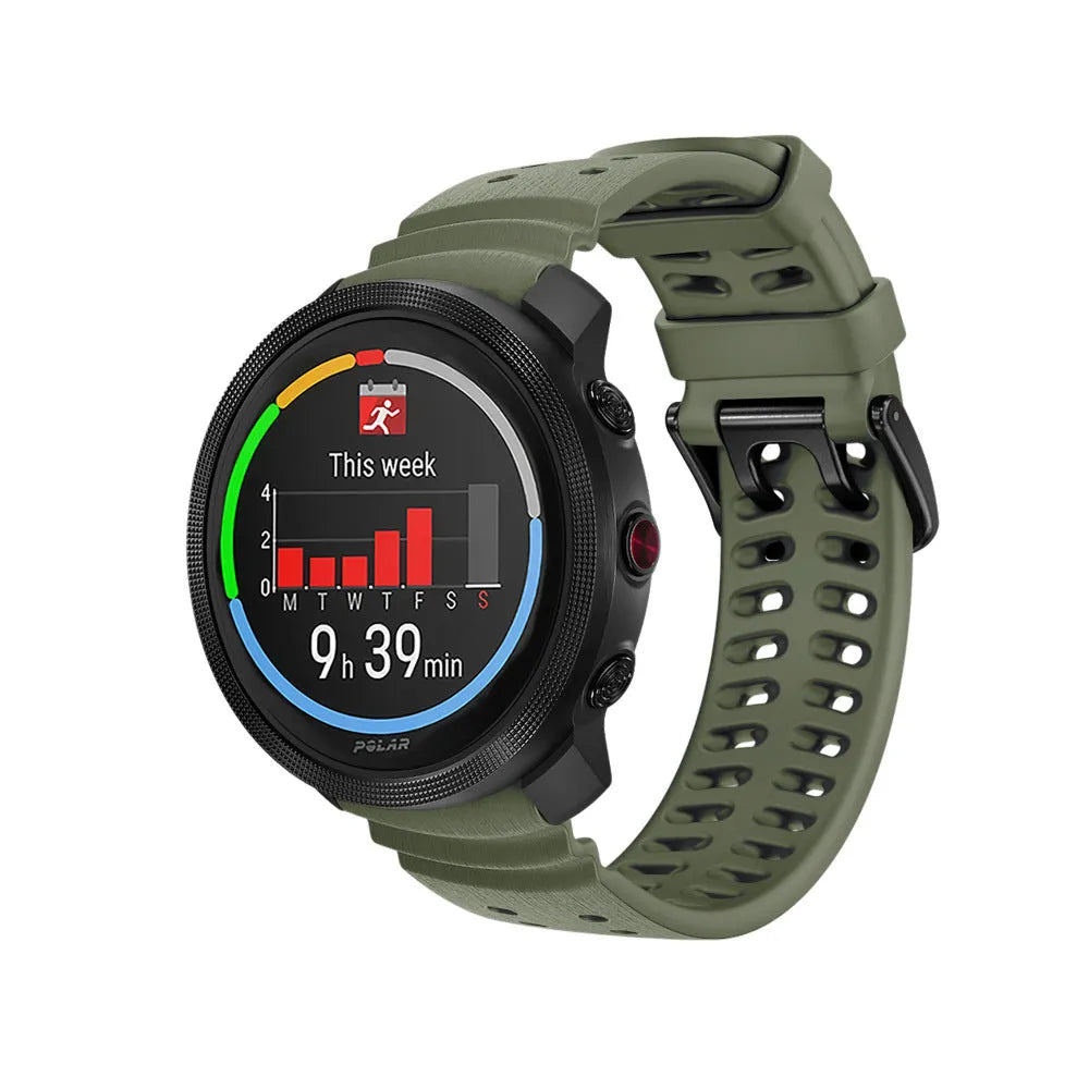 Bracelet silicone grain Polar Vantage M3 (vert armée)