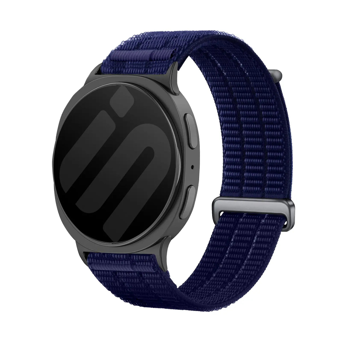 Nylon Air Strap, dark blue, on a watch, 3/4 front view