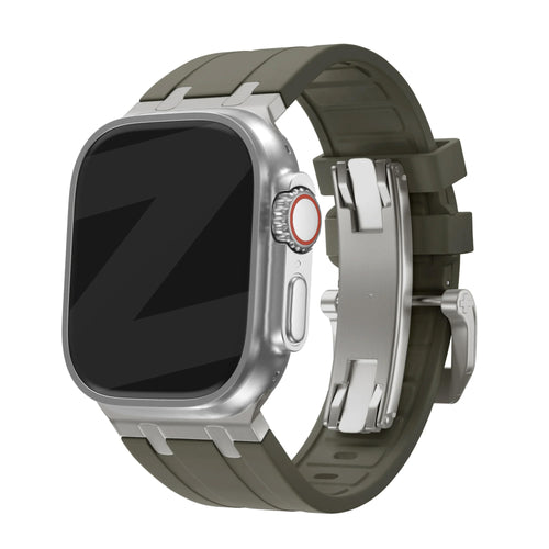 Bandz Bracelet silicone 'Luxe Liquid' Apple Watch Ultra (marron avec titane)