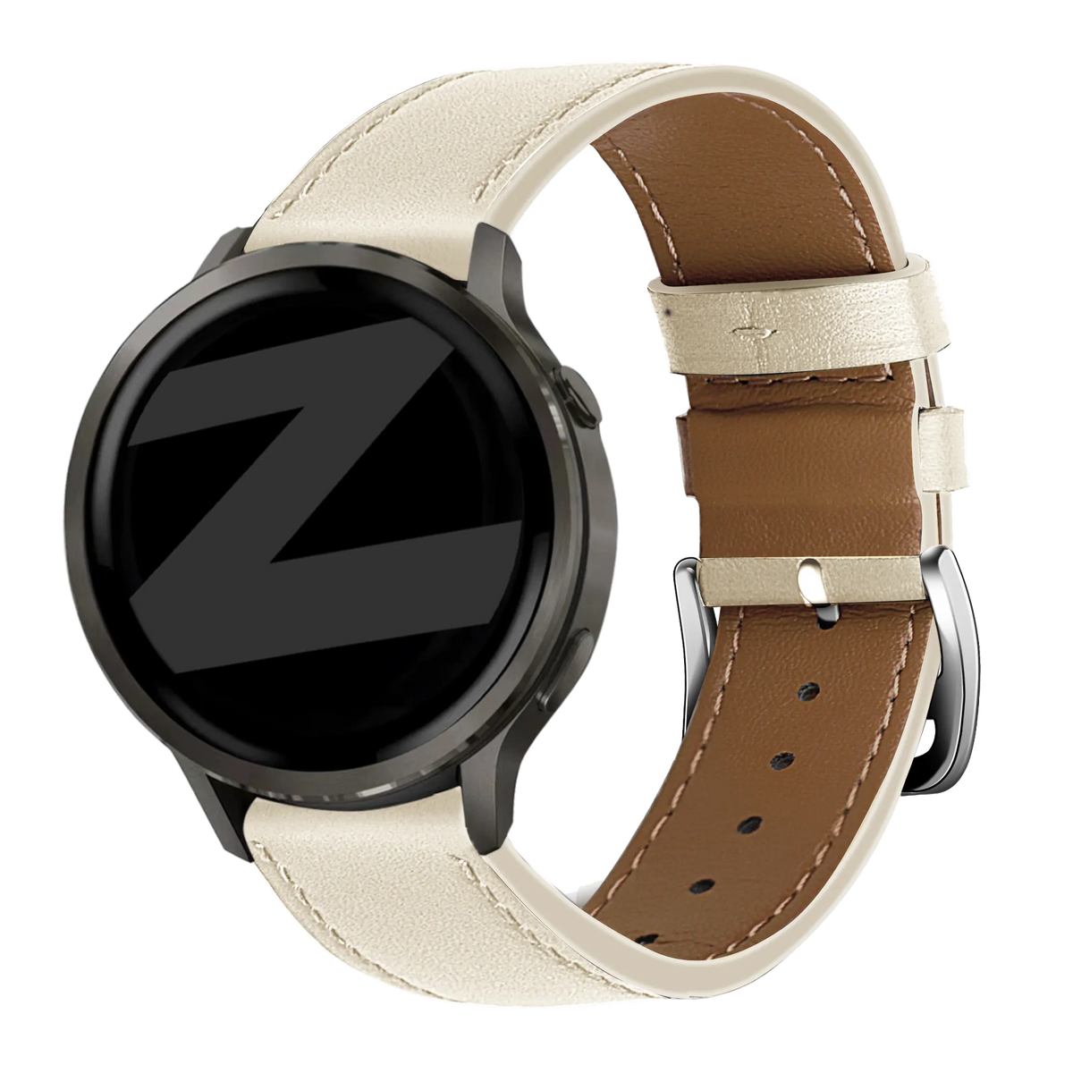 Bandz universeel 18mm lederen band 'Deluxe' (beige)