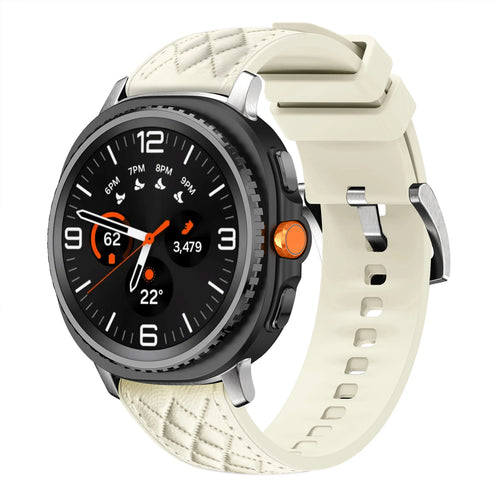 Samsung Galaxy Watch 9 - 40mm Diamond Leather Hybrid Strap (Beige)