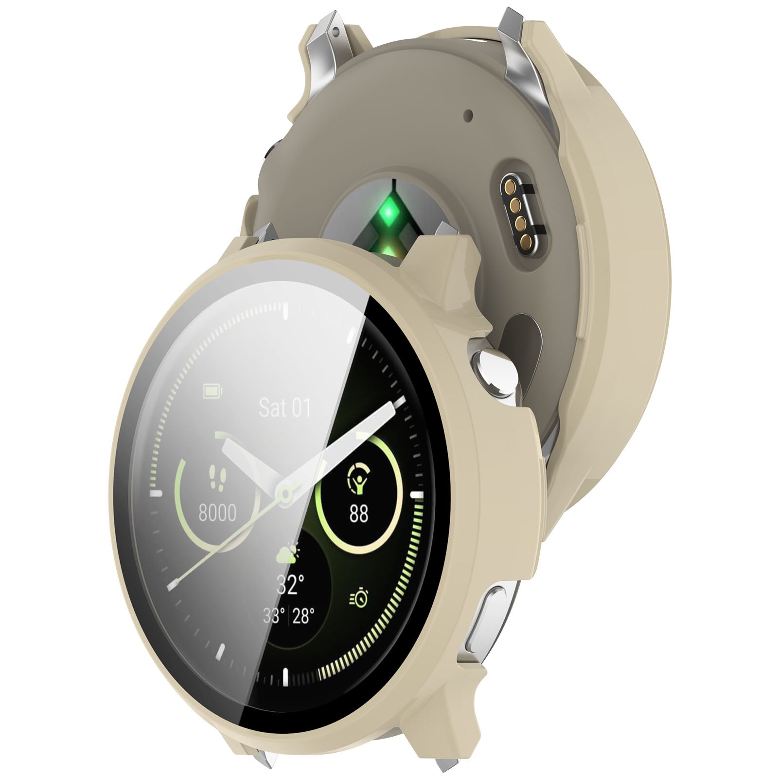 Garmin Venu 4 - 41mm hard case met glas (beige)