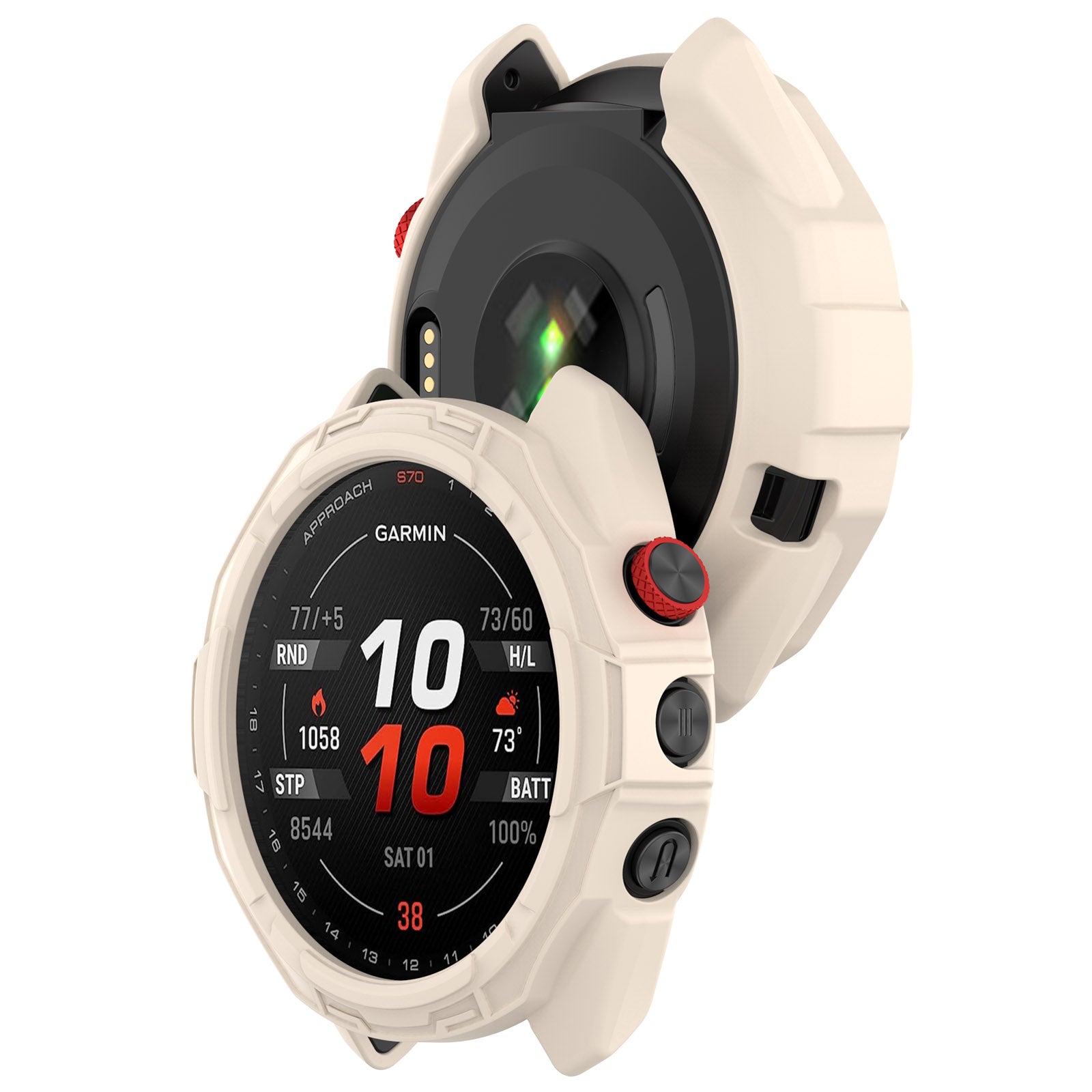 Funda resistente TPU Garmin Approach S70 - 42mm (beige)