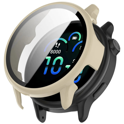 Coque rigide avec verre Garmin Vivoactive 6 (beige)