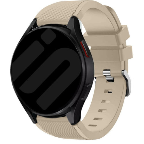 Twill Silicone Strap, beige, on a watch, 3/4 front view