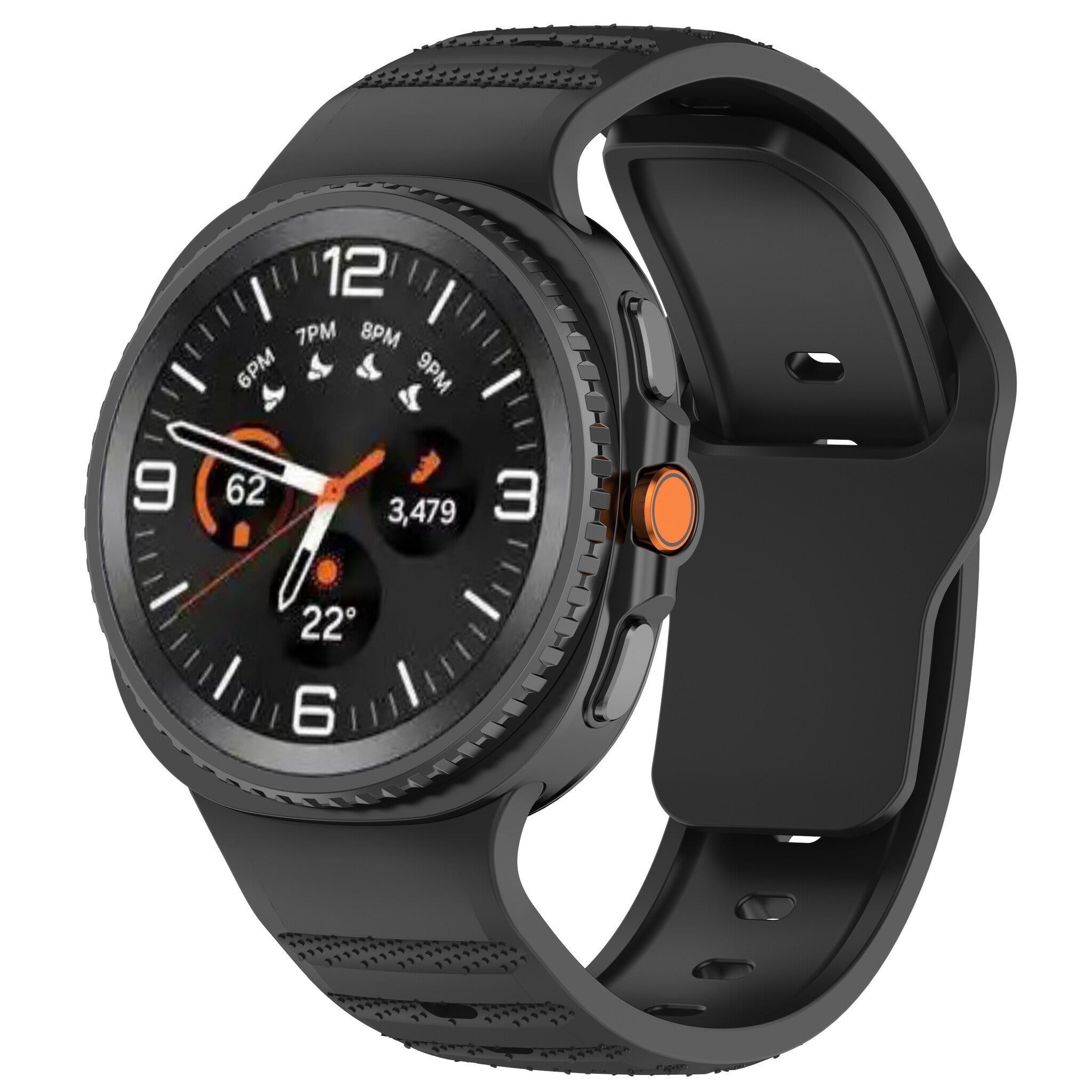 Samsung Galaxy Watch 8 - 44mm Outdoor Silikonarmband (Schwarz)