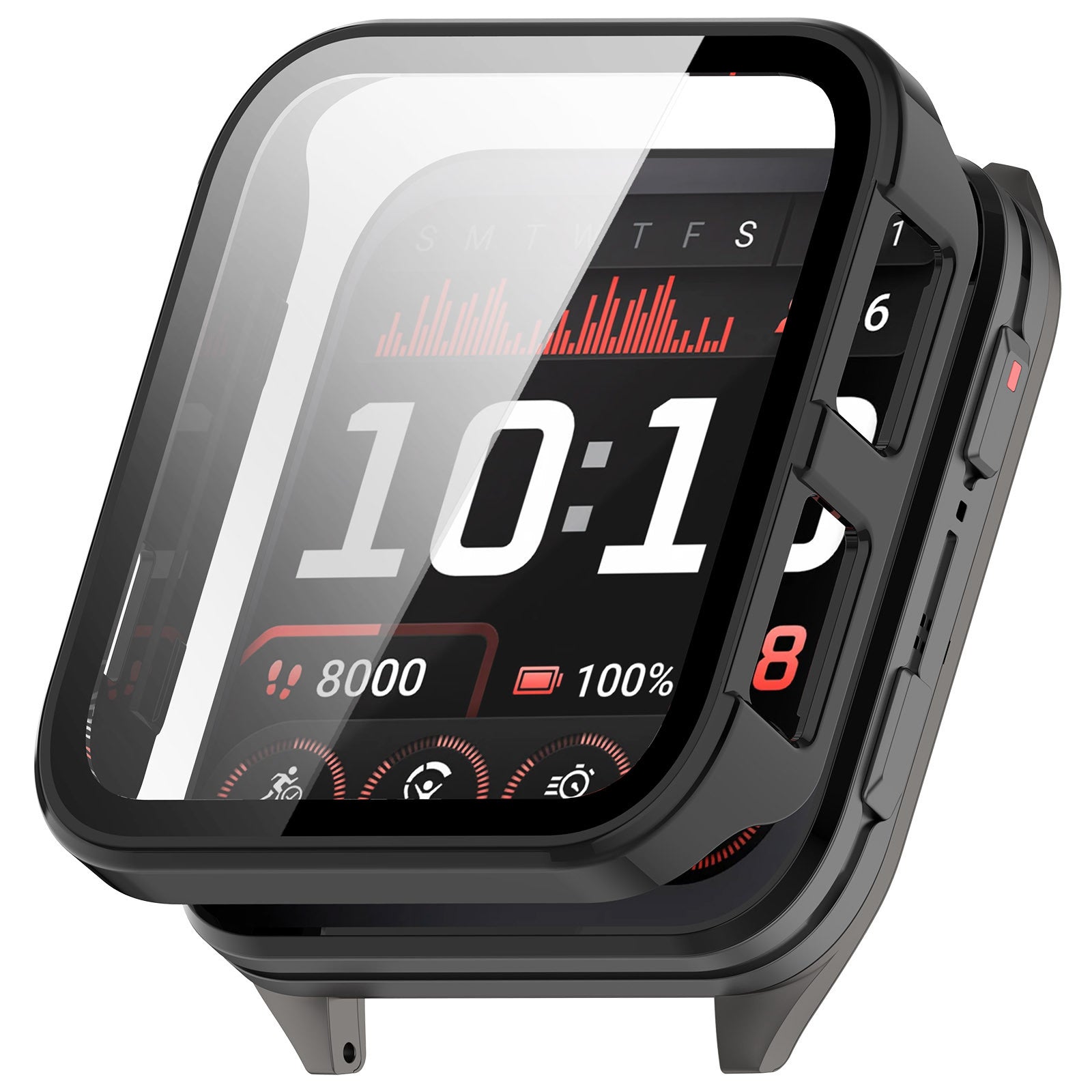 Coque avec verre trempé Garmin Venu X1 (noir)