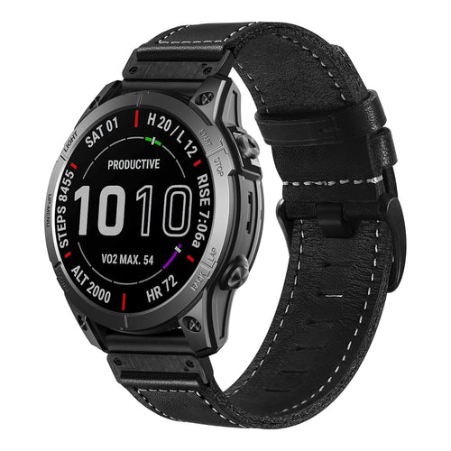 Garmin Epix Gen 2 Premium Leather Strap (Black)