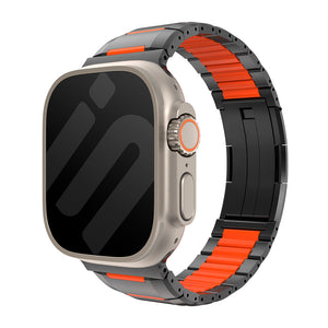 Apple Watch Steel Hybrid Strap (Black/Orange)