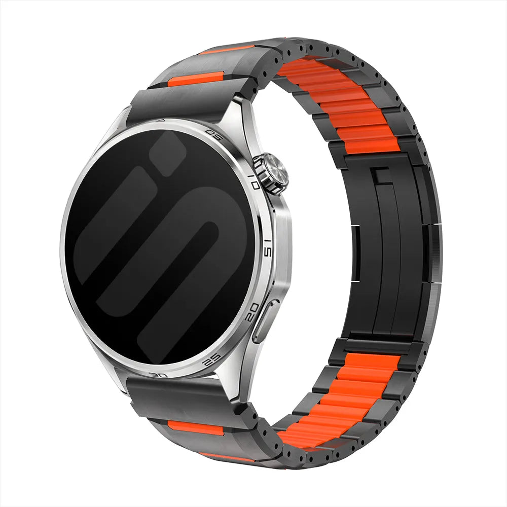 Coros Apex 2 Pro 'One Push' Steel Hybrid Strap (Black/Orange)