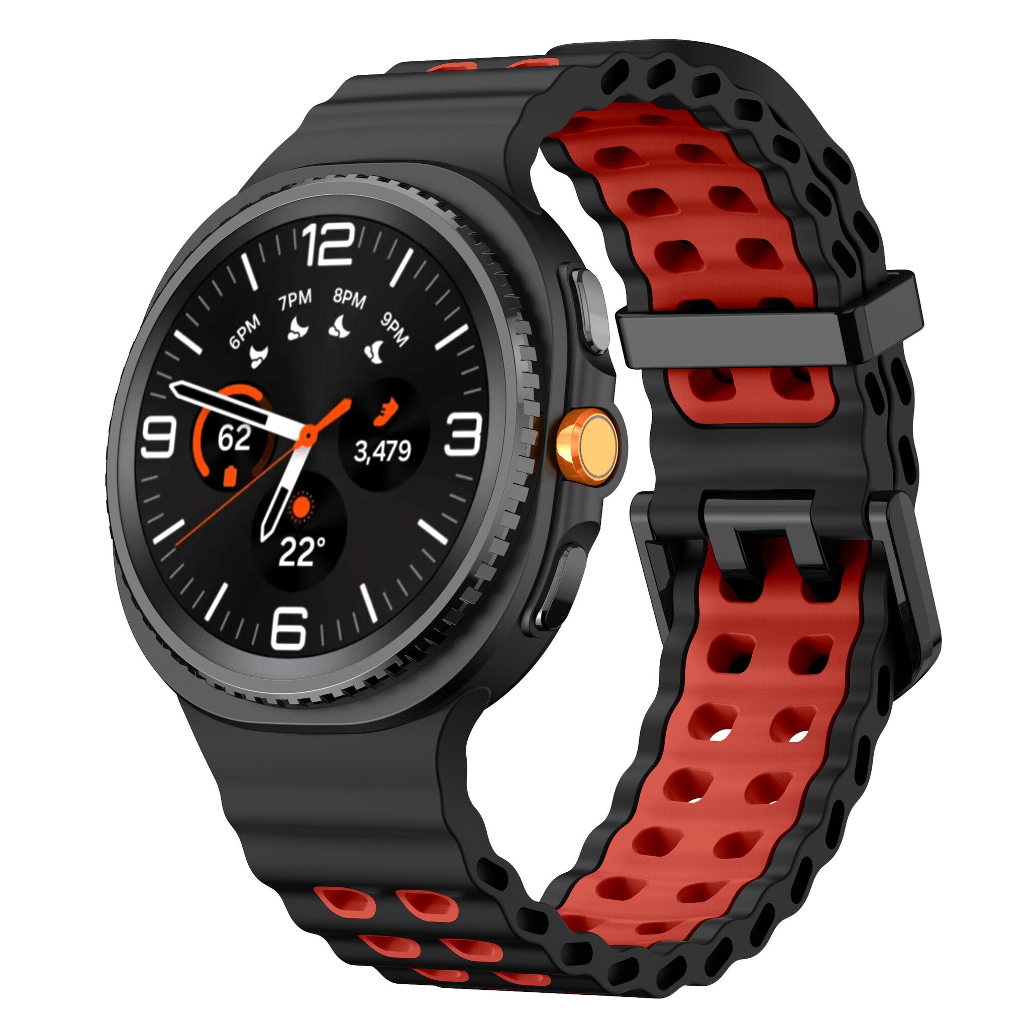 Samsung Galaxy Watch 9 - 40mm Ocean Strap (Black/Red)