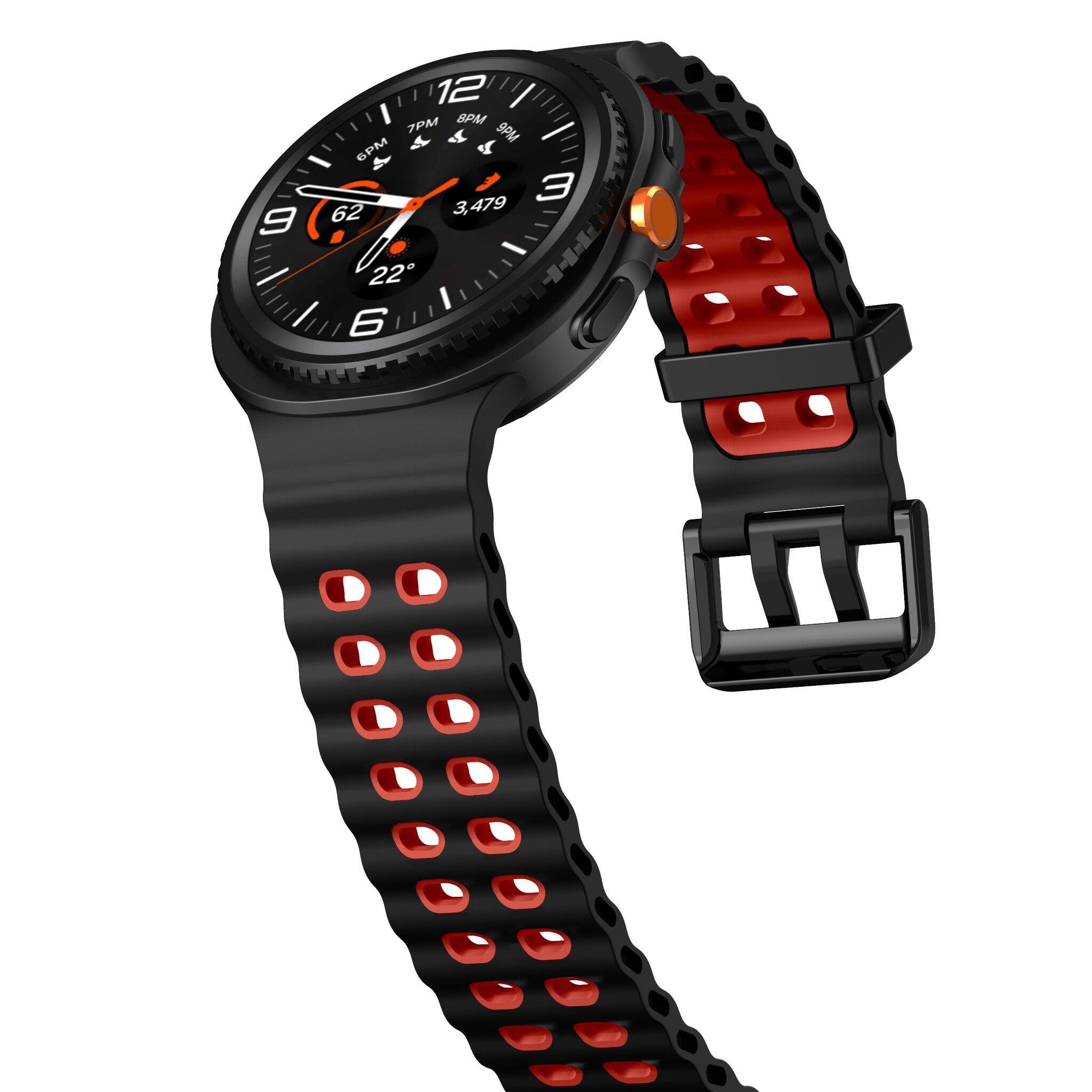 Samsung Galaxy Watch 9 - 40mm Ocean Strap (Black/Red)