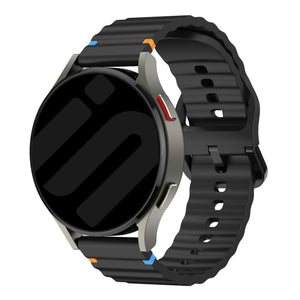 Samsung Galaxy Watch 46mm Wave Silicone Strap (Black)