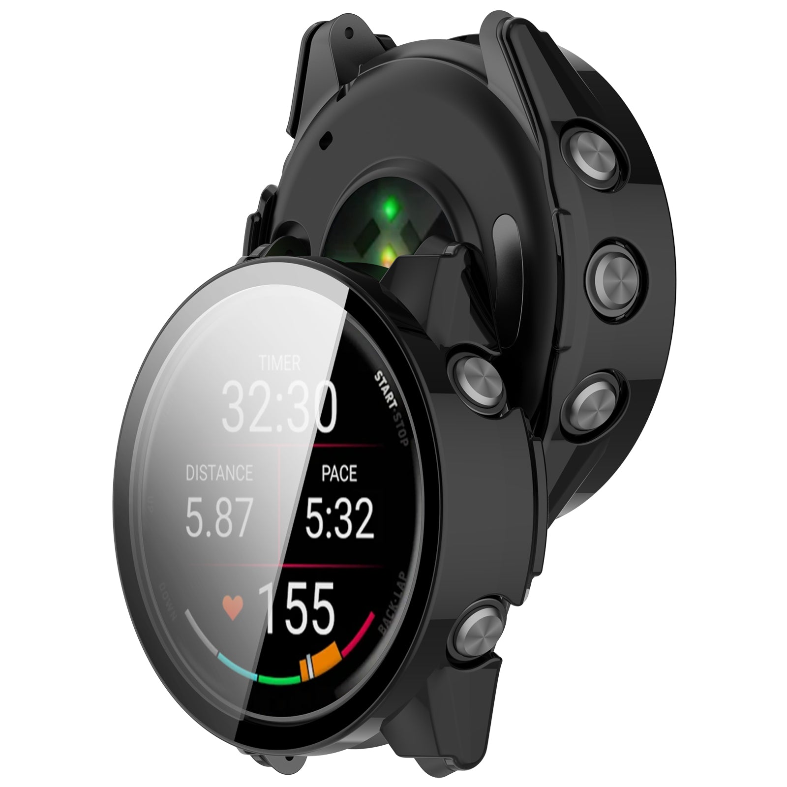 Garmin Forerunner 70 Protector de pantalla de vidrio templado (negro)