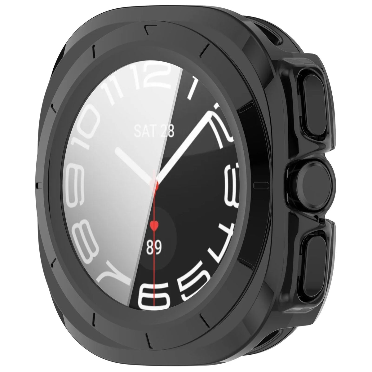 Samsung Galaxy Watch Ultra 2 PC case met glas (zwart)