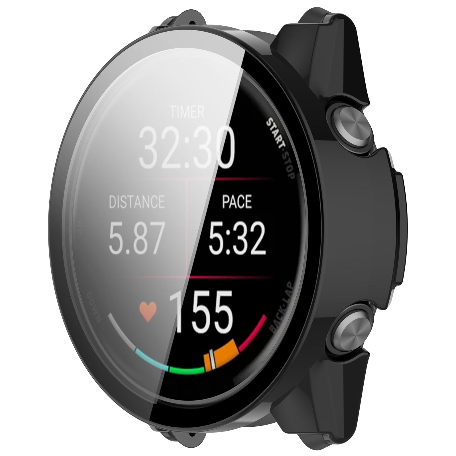 Garmin Forerunner 170 Protector de pantalla de vidrio templado (negro)