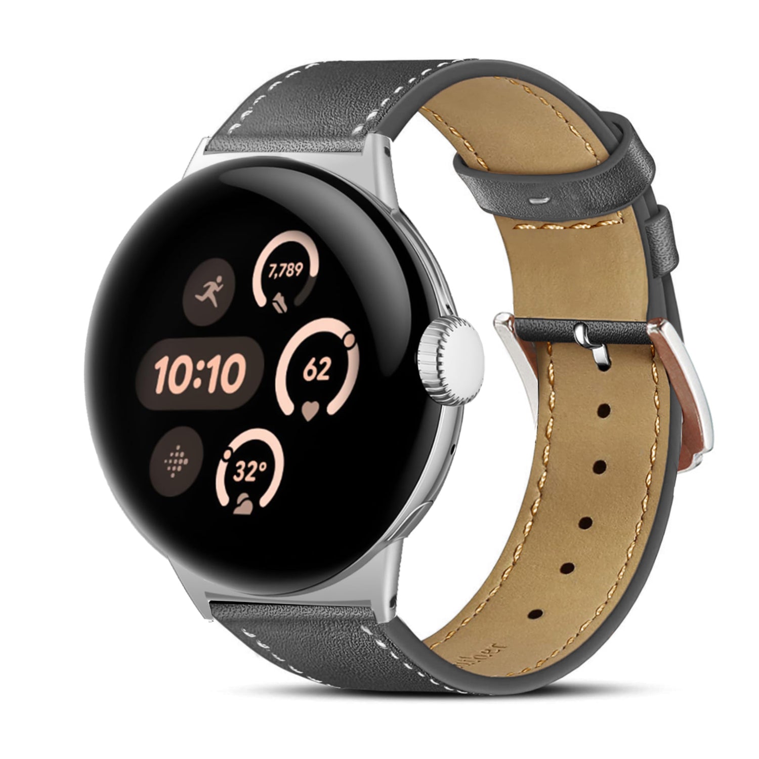 Google Pixel Watch 4 - 45mm Modern Leather Strap (Black)