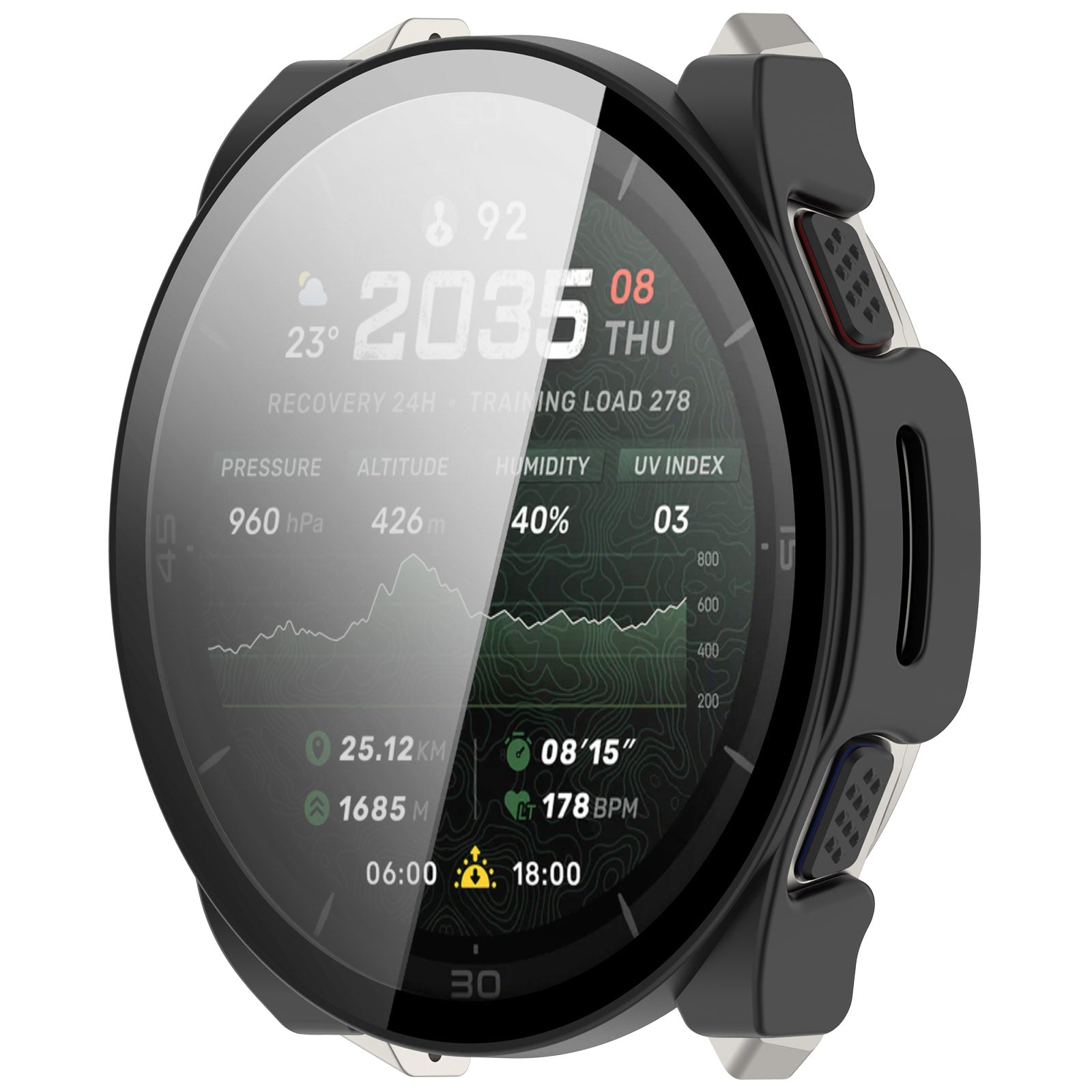 Amazfit Cheetah 2 Ultra PC Case with Glass (Black)