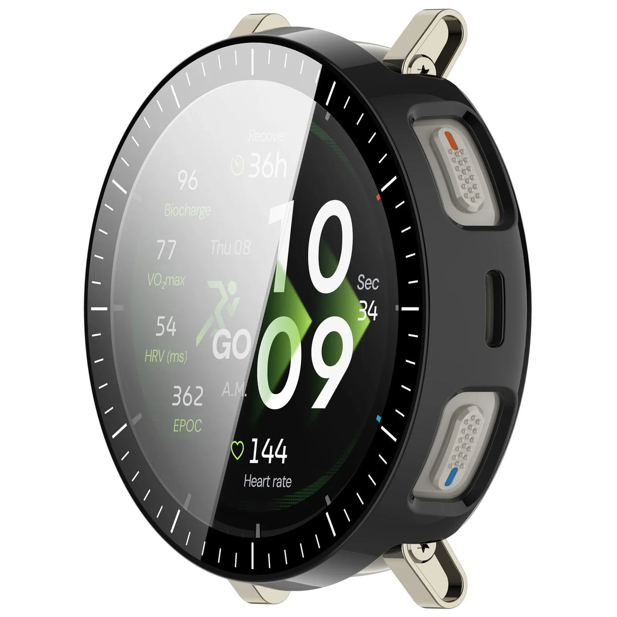 Amazfit Active 3 Premium PC Hülle mit Glas (Schwarz)