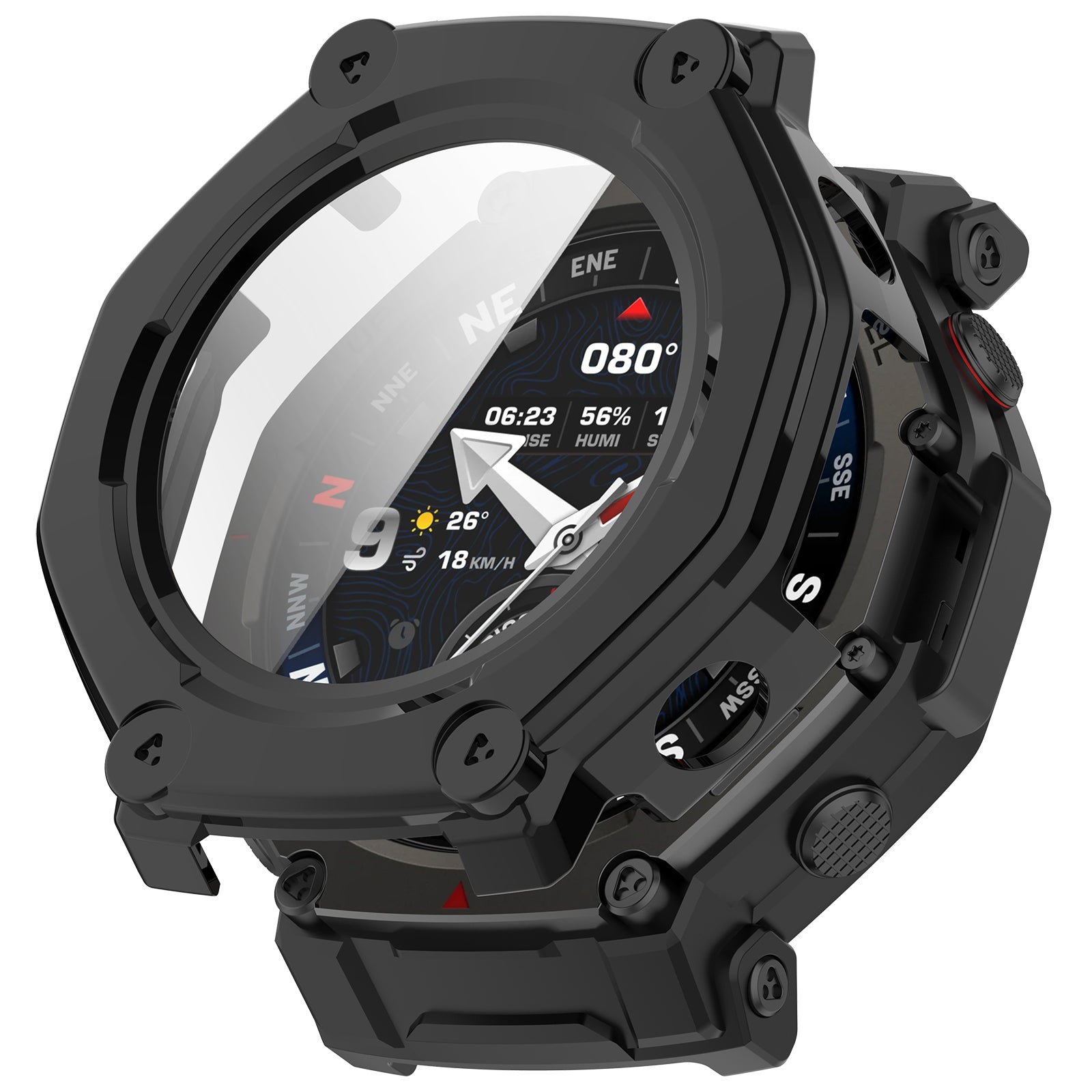 Amazfit T-Rex 3 Pro - 44mm PC Hardcase mit Glas (Schwarz)