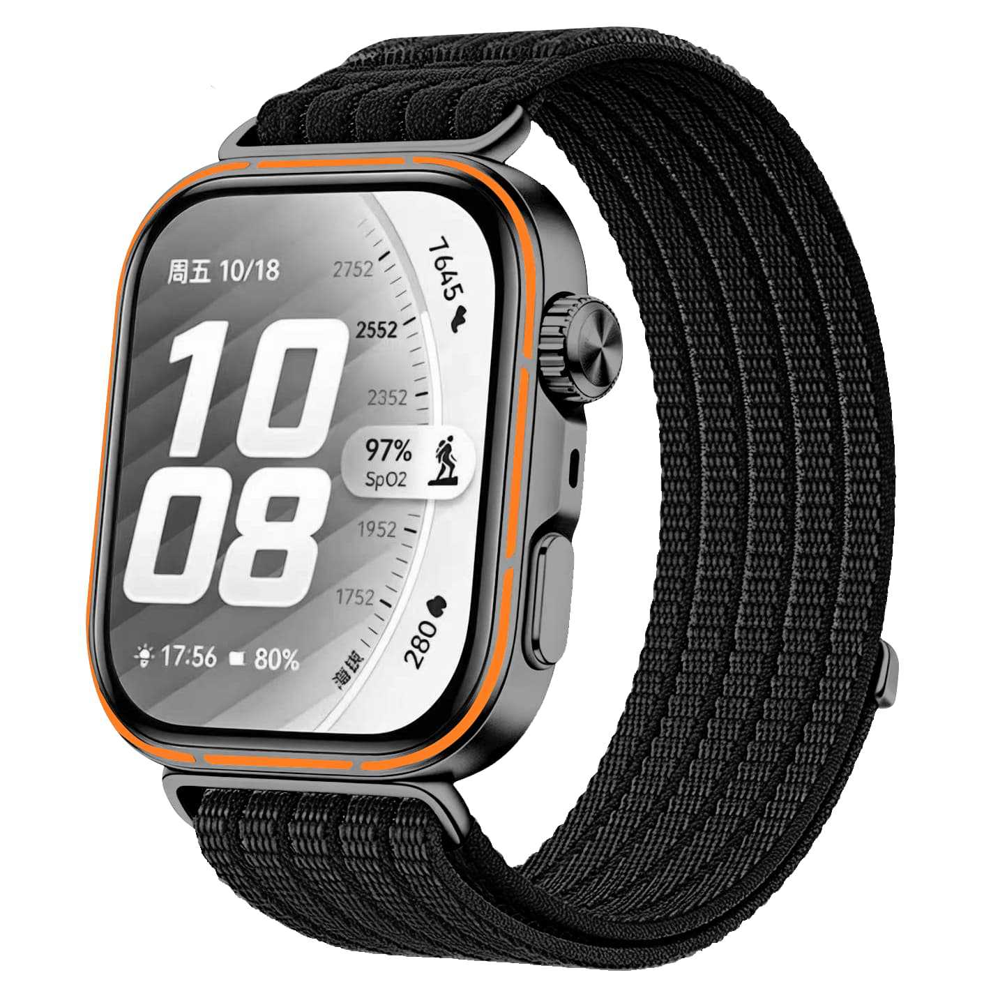 Huawei Watch Fit 5 Pro ultradunne nylon band (zwart)