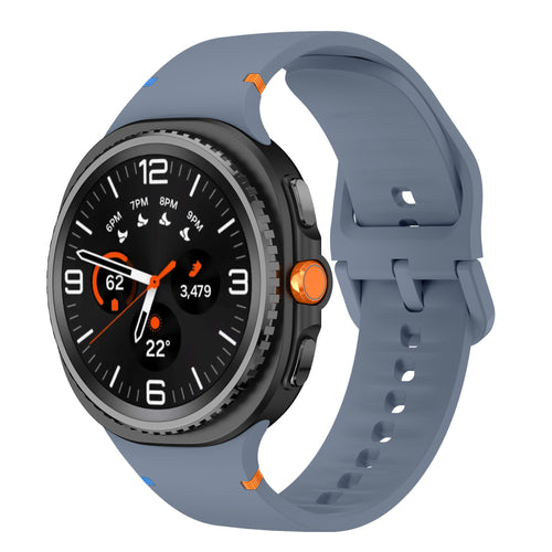 Samsung Galaxy Watch 8 Classic Silikonarmband (Grau/Blau)
