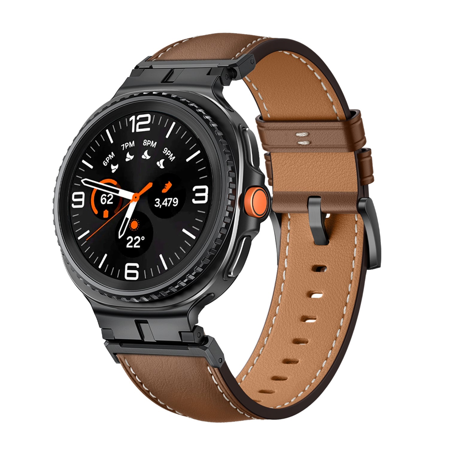 Bracelet cuir Premium Samsung Galaxy Watch 8 - 40mm (marron)