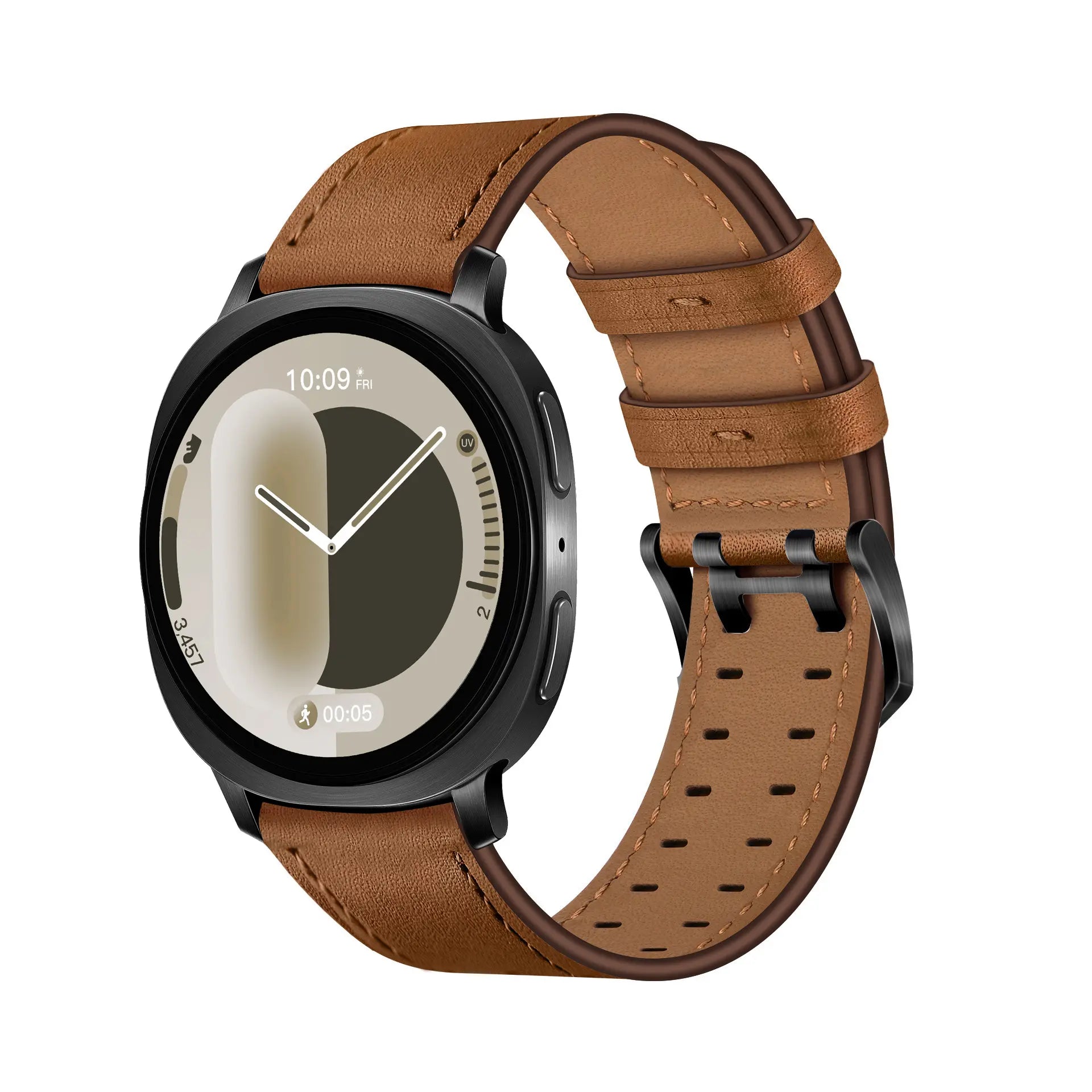 Samsung Galaxy Watch 9 - 44mm double pin leren band (bruin)