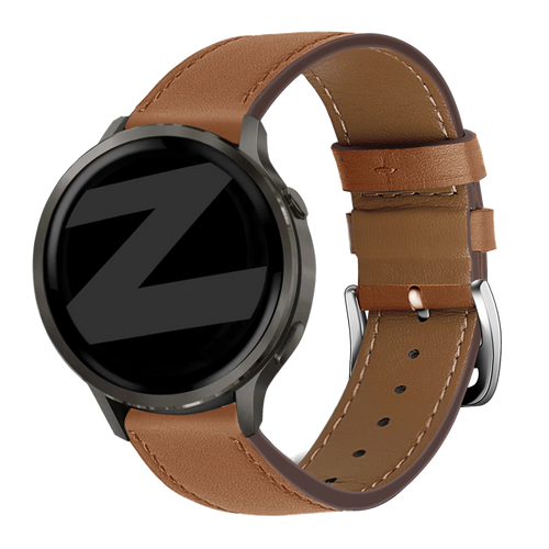 Bandz Garmin Forerunner 570 - 47mm Leather Strap 'Deluxe' (Brown)