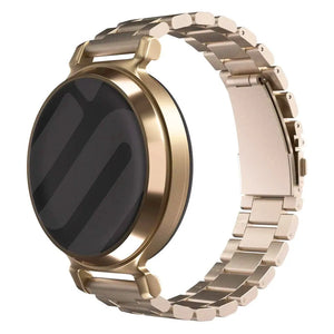Steel Strap, champagne, on a watch, 3/4 front view