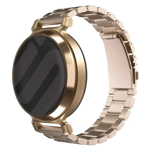 Steel Strap, champagne, on a watch, 3/4 front view