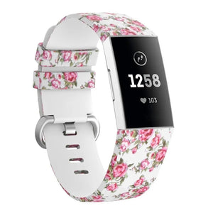 Silicone Patterned Strap, on a watch, 3/4 front view