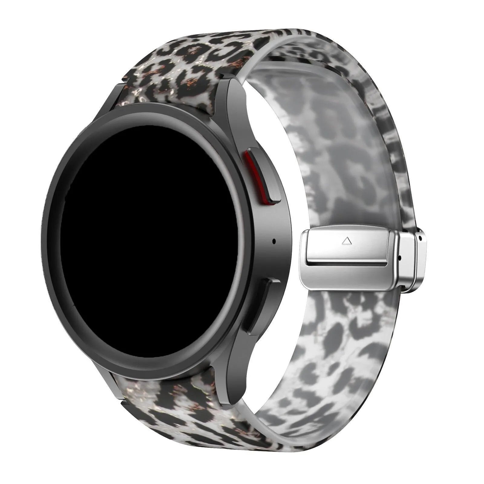 Silicone Magnetic Patterned Strap, on a watch, 3/4 front view