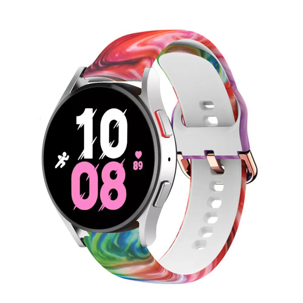 Print Silicone Strap, on a watch, 3/4 front view