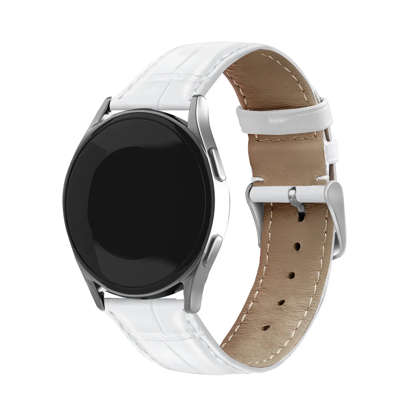 Withings ScanWatch 2 - 42mm Crocodile leren grain band (wit)