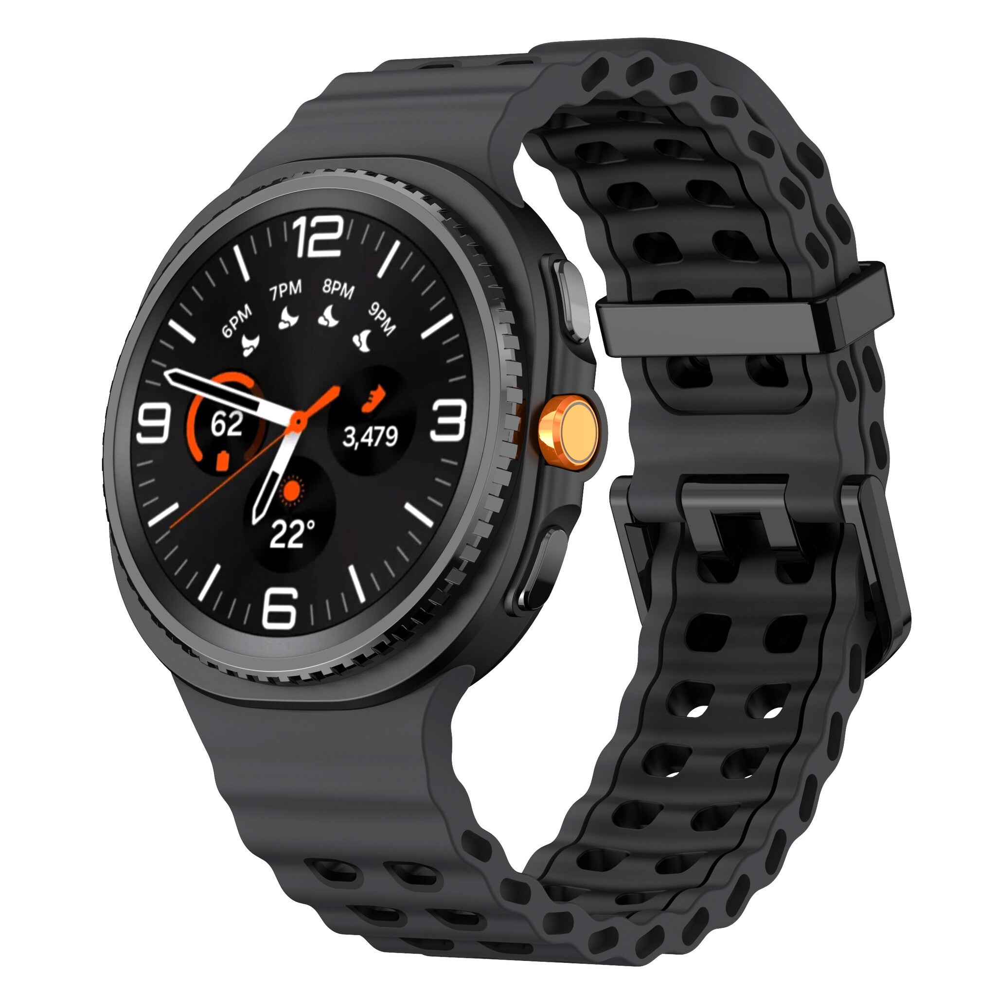 Samsung Galaxy Watch 9 - 40mm Ocean Strap (Dark Grey/Black)