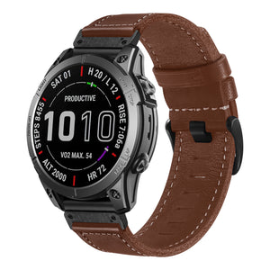 Garmin Epix Gen 2 Premium Leather Strap (Dark Brown)