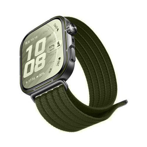 Huawei Watch Fit 5 Pro ultradunne nylon band (donkergroen)